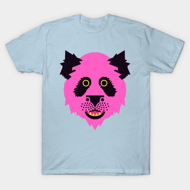 Panda Face Bright pink T-Shirt by AnimalMagic